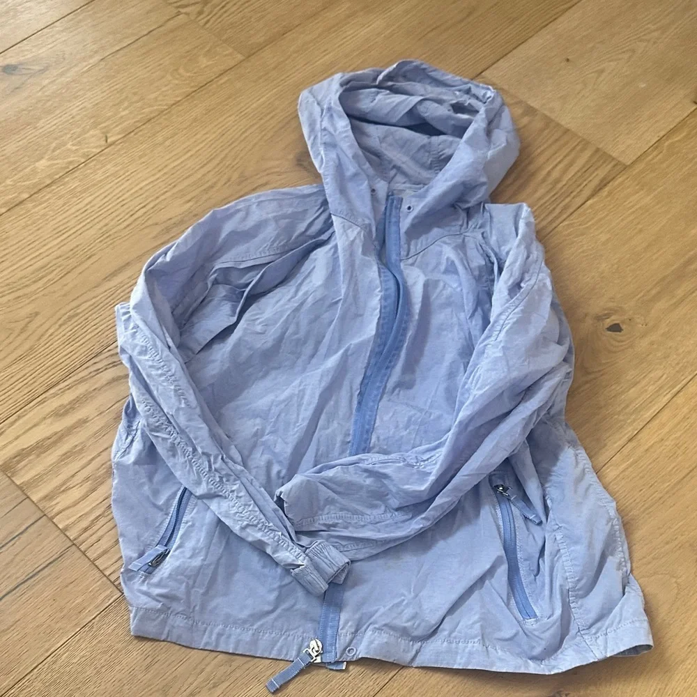 Athleta purple blue Hooded Jacket rain Small